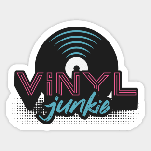 Retro Vinyl Junkie // Vintage Record Collector Sticker